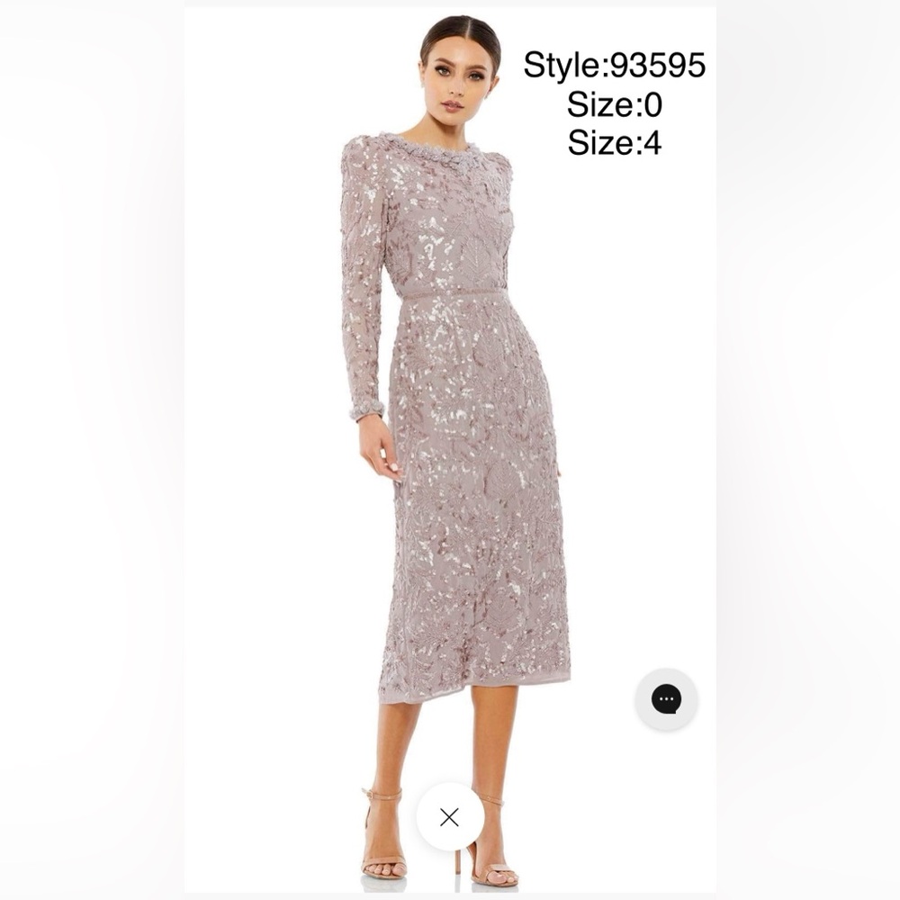 Embellished high neck puff shoulder long sleeve fitted dress